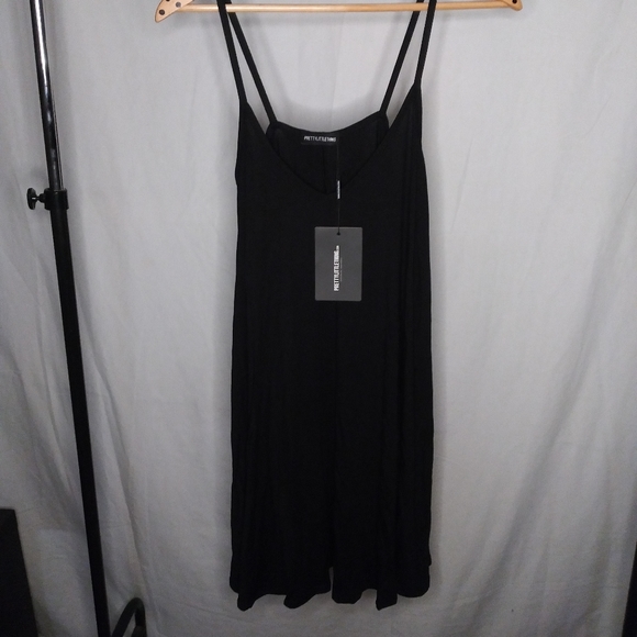 black strappy swing dress